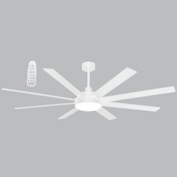 Brightstar FCF103 WHITE 24W LED 8 Plywood Blades 72'' (183cm) Matt White Ceiling Fan with Plywood Blades Dimmable