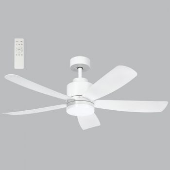 Brightstar FCF111 WHITE 18W LED CCT 30W DC Motor 5 Blades Ceiling Fan with Remote Control White