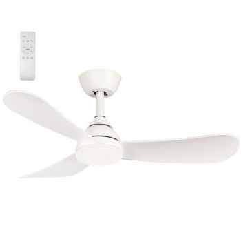 Brightstar FCF113 WHITE 30W DC Motor 3 Dark Wood Finish ABS Blades with Remote Ceiling Fan White No Light