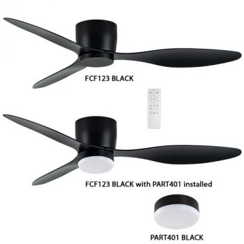 Brightstar FCF123 BLACK 3 Blade 35W Copper Coil DC Motor Ceiling Fan with Remote Contol with 6 Speed Control Black