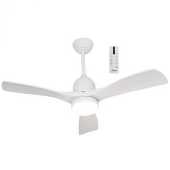 Brightstar FCF126 OUTDOOR 15W LED CCT 20W DC Motor Outdoor/Indoor Ceiling Fan IP65 White with 3 White Blades