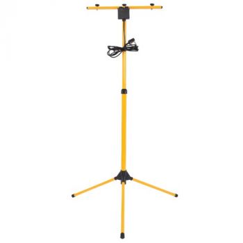 Brightstar FL009 YELL/BLACK Two Head Metal Footlight Stand with Waterproof Connection Box and 3 Meter Cable
