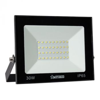 Brightstar FL072 BLACK 30W LED Slimline Die Cast Aluminium Flood Light with Tempered Glass Lens