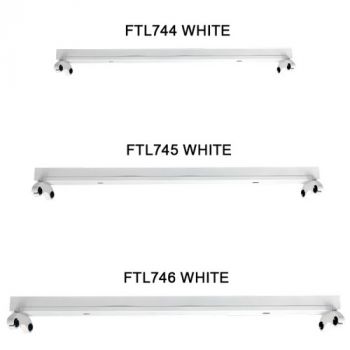 Brightstar FTL744 WHITE LED 2 x G5 T5 PC Lamp holders Metal Base 2 Side Power