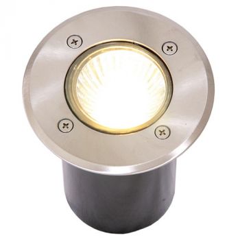 Brightstar GL6110 STAINLESS Round 316 Stainless Steel Ground Light with Tempered Clear Glass Plastic Outer Cover IP67
