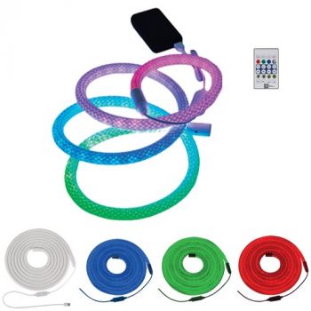Brightstar HVS200 SET 5M 25W LED RGB Rope Light with Clips and Remote Control, IP20