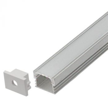 Brightstar HVS418 SURFACE 3M Silver Surface Aluminium Profile with PC Cover (Includes 2 x End Caps, 1 x Cover, 6 Installations Clips) IP65