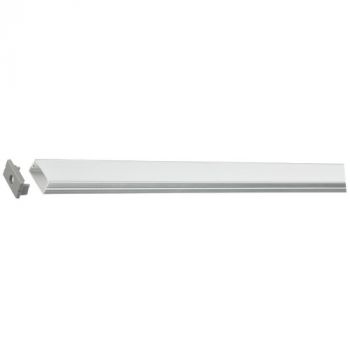 Brightstar HVS420 SURFACE 2M Silver Surface Aluminium Profile with PC Cover (Includes 2 x End Caps, 1 x Cover, 4 Installations Clips) IP20