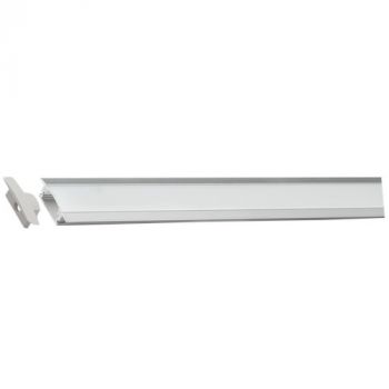 Brightstar HVS421 RECESS 2M Silver Recessed Aluminium Profile with PC Cover (Includes 2 x End Caps, 1 x Cover, 4 Installations Clips) IP20