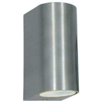 Brightstar L157 ALUMINIUM, L157 BLACK, L157 WHITE Aluminium Wall Bracket Up and Down Facing Tempered Glass Cover Wall Light (Multiple Colours/Finishes)