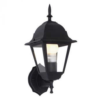 Brightstar L202 BK 4 Panel Up Facing Die Cast Aluminium Wall Light Black