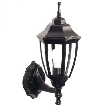 Brightstar L222 BK 6 Panel Up Facing Die Cast Aluminium Wall Light Black