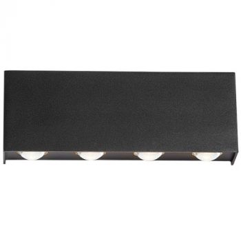 Brightstar L249 BLACK Aluminium LED Wall Bracket with Glass Black