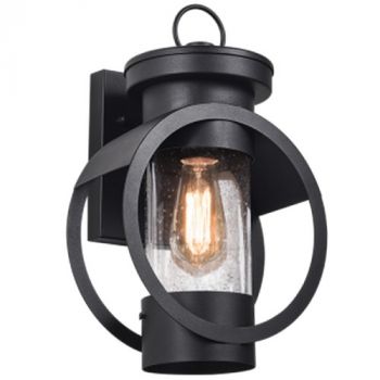 Brightstar L350 BLACK Iron and Clear Speckled Glass Black