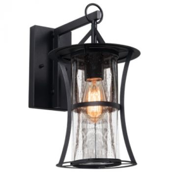 Brightstar L352 BLACK Iron and Clear Speckled Glass Black