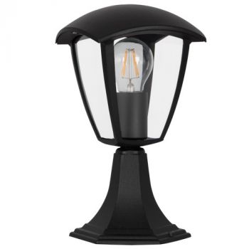Brightstar L362 BLACK 4 Panel Pillar Die Cast Aluminium and Clear Polycarbonate Cover Post and Pier Black