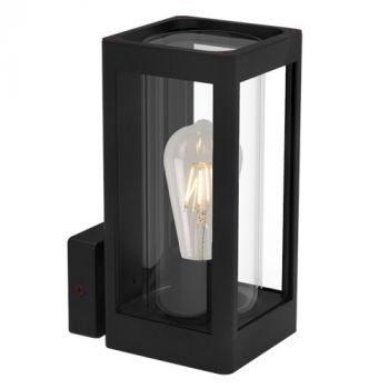 BrightStar L369 MATT BK Up Facing Aluminium Lantern with Clear Glass