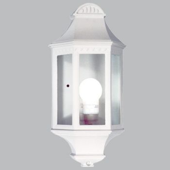 Brightstar L4999 BLACK, L4999 WHITE 3 Panel Half Lantern Die Cast Aluminium Bulkhead (Multiple Colours/Finishes)