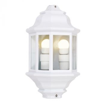 Brightstar L5002 BLACK, L5002 WHITE 5 Panel Half Lantern Die Cast Aluminium Bulkhead (Multiple Colours/Finishes)