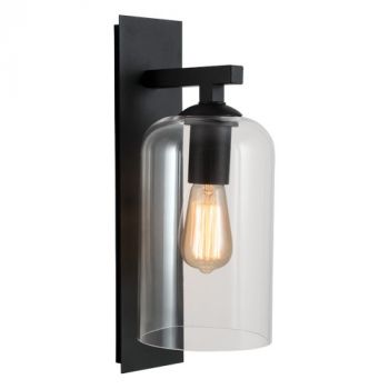Brightstar L509 BLACK Down Facing Metal Lantern with Clear Glass