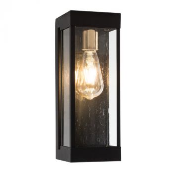 Brightstar WYN-L523 BLACK Metal and Clear Speckled Glass, IP54