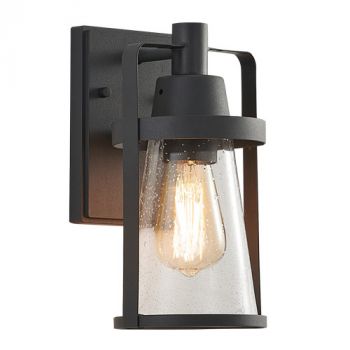 Brightstar L528 BLACK Metal with Clear Speckled Glass, IP54