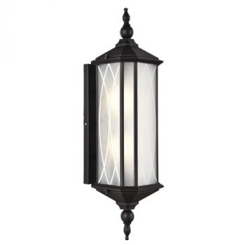 Brightstar L543 BLACK Metal and Aluminium with Patterned Frosted Glass IP54 Texture Black