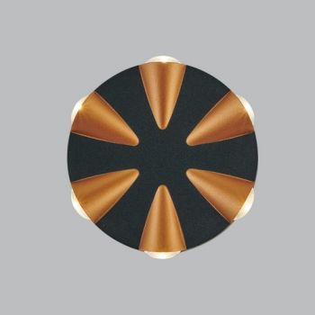 Brightstar L557 BLACK/GOLD 6W Die Cast Aluminium Wall Light IP65 Outdoor Wall Light Black and Gold