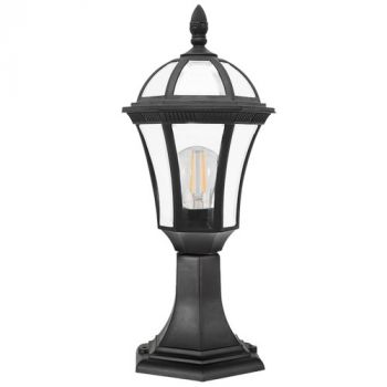 Brightstar L569 BLACK 6 Panel Pillar Polypropylene Base with Clear PC IP44