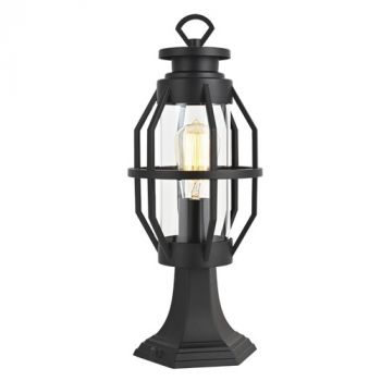 Brightstar L572 BLACK Aluminium and Clear Glass Pillar IP44
