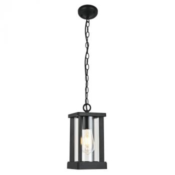 Brightstar L575 BLACK Aluminium and Clear Glass Hanging IP44