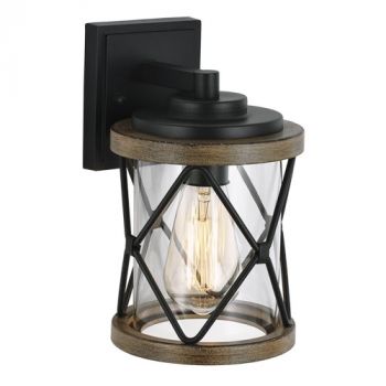 Brightstar L576 BLACK Aluminium and Clear Glass IP44 Outdoor Wall Light Black