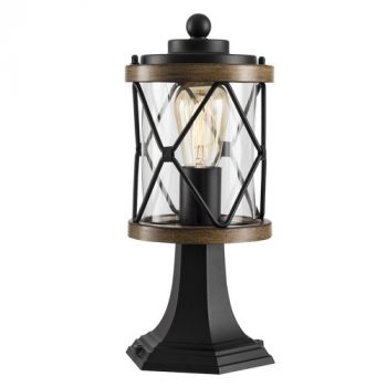 Brightstar L577 BLACK Aluminium Pillar with Clear Glass IP44 Black