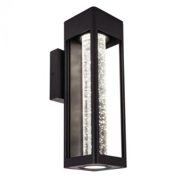 Brightstar L578 BLACK 11W Die Cast Aluminium Wall Bracket with Glass Down Facing IP44 Outdoor Wall Light Black
