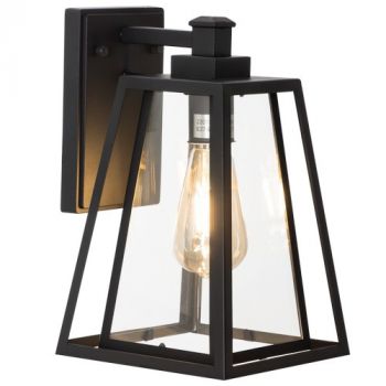 Brightstar L627 BLACK Metal with Clear Glass IP44 E27 Outdoor Wall Light Black