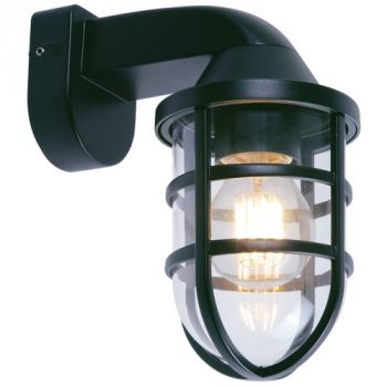Brightstar L631 BLACK Plastic Wall Light with Clear PC Cover E27 IP44 Black