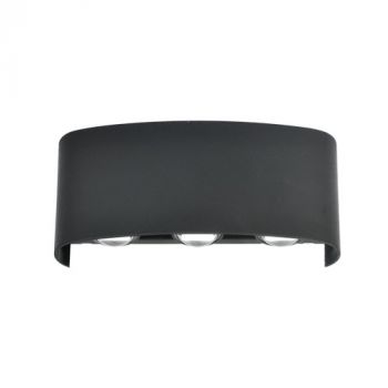 Brightstar L637 BLACK 6W LED 3000K IP54 Plastic Outdoor Wall Light Up and Down Facing Black