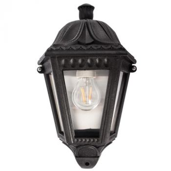 Brightstar L9008 BLACK Pvc Half Lantern 3 Clear Polycarbonate Panels