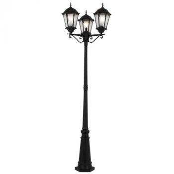 Brightstar LFL008/3 BLACK 6 Panel Tapered Glass Die Cast Aluminium
