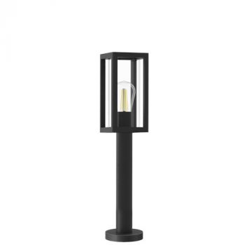 BrightStar LFL027 MATT BK Aluminium Standing Lantern with Clear Glass