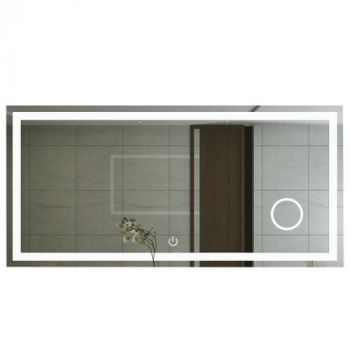 Brightstar ML052 LED Rectangular Mirror with On / Off Mirror Touch Switch and 3 x Magnifier