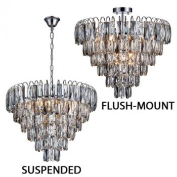 Brightstar PEN027 CHROME Polished Chrome and Crystal Pendant Chrome