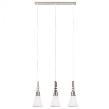 Brightstar PEN077/3 SATIN Satin Chrome Pendants with White Glass