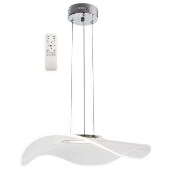 Brightstar PEN094/1 CHROME Polished Chrome and Acrylic Pendant with Remote Control, CCT LED Chrome