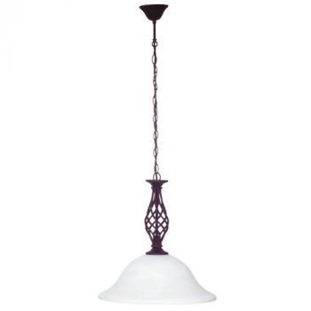 Brightstar PEN1032 BLACK Black Metal Pendant with Alabaster Glass