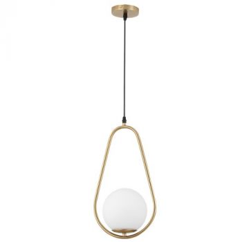 Brightstar PEN152 BRASS Metal Pendant with Opal Glass E27 Brass