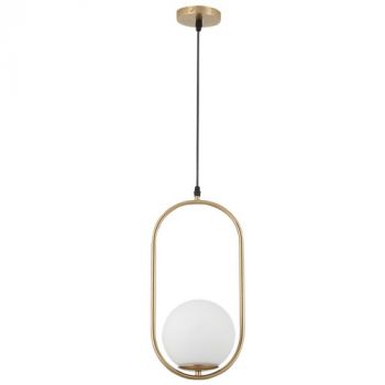 Brightstar PEN153 BRASS Metal Pendant with Opal Glass E27 Brass