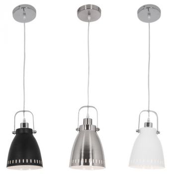 Brightstar PEN187/1 BLACK, PEN187/1 SATIN, PEN187/1 WHITE Metal Pendant (Multiple Colours/Finishes)