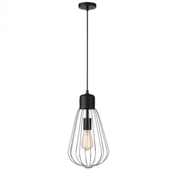 Brightstar PEN204 BLACK Metal Pendant with Chrome Frame Black