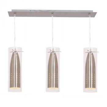 Brightstar PEN2299/3 SATIN Bar Cord Pendant with Clear Glass